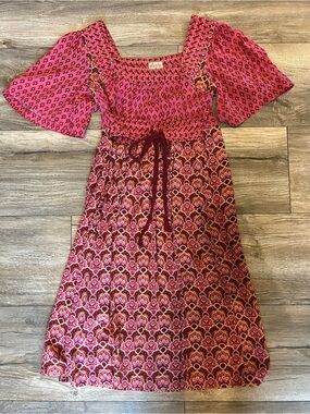Plenty by Tracy Reese Pink Silk Boho Midi Dress Anthropologie Quiet Luxury